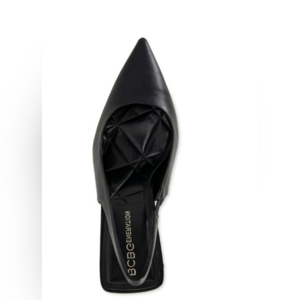 BCBGeneration Trina  Elegant Black Slingback Block Heels New W/O Box Sz 6.5 - Picture 3 of 12